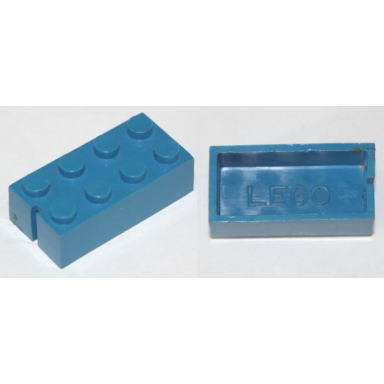 brick 2 x 4 without bottom tubes slotted with 1 slot