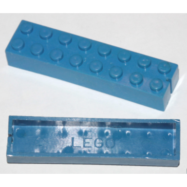 brick 2 x 8 without bottom tubes slotted with 1 slot