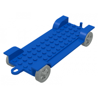 blue fabuland car chassis 6 x 14 with hitch