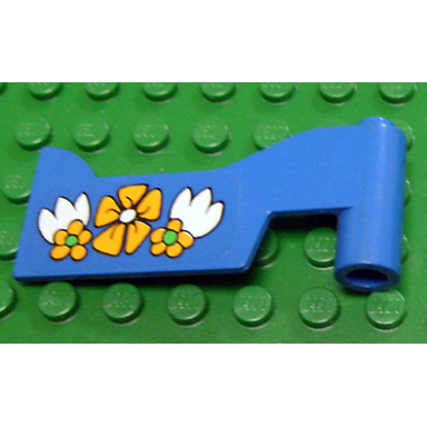 blue fabuland car door right with flowers pattern sticker - set 3635