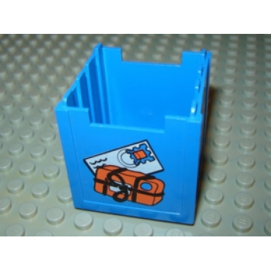 blue fabuland mailbox 4 x 4 x 4 with mail envelope pattern