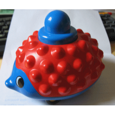 primo animal hedgehog on wheels red spines