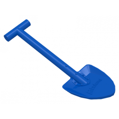 blue fabuland utensil shovel with embossed fabuland logo