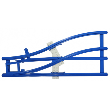 blue train track 4.5v switch point left with white ties