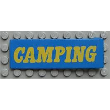 blue duplo door 1 x 4 x 1 with yellow camping pattern