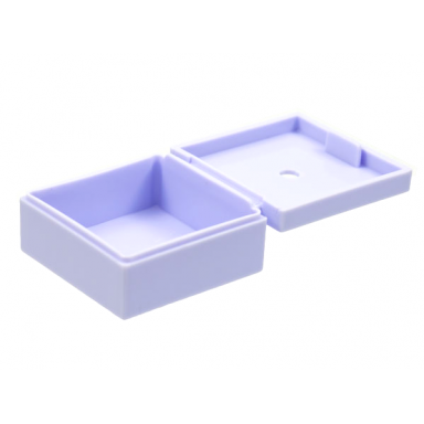 light violet container box 3 1 2 x 3 1 2 x 1 1 3 with hinged lid