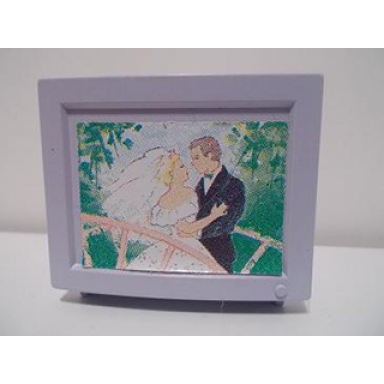 light violet scala tv computer monitor with married couple on bridge pattern sticker - set 3201