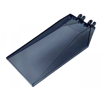 trans-black windscreen 12 x 6 x 2 with locking dual 2 fingers hinge
