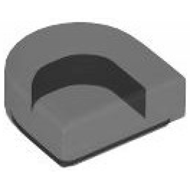 trans-black tile round 1 x 1 half circle extended