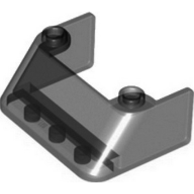 trans-black windscreen 3 x 4 x 1 1 3 with 2 studs on top