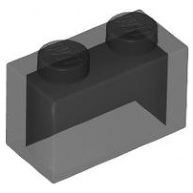trans-black brick 1 x 2 without bottom tube