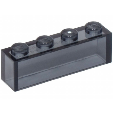 trans-black brick 1 x 4 without bottom tubes