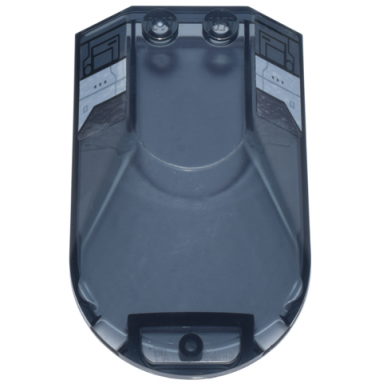 trans-black windscreen 6 x 4 x 1 1 3 canopy sloped sides with dark bluish gray black and white mechanical panel with lines circles and rectangles pattern stickers - set 75357