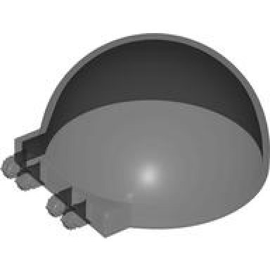 trans-black windscreen 6 x 6 x 3 canopy half sphere with dual 2 fingers