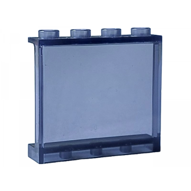 trans-black panel 1 x 4 x 3 with side supports - hollow studs