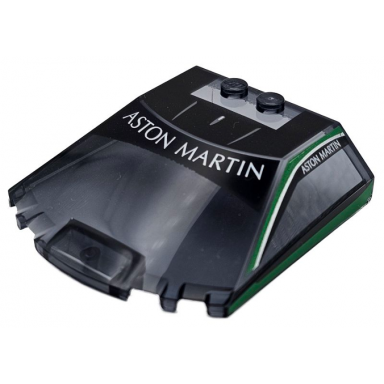 trans-black windscreen 6 x 6 x 1 1 3 straight sides with black panels green side window frames white aston martin and silver stripes pattern