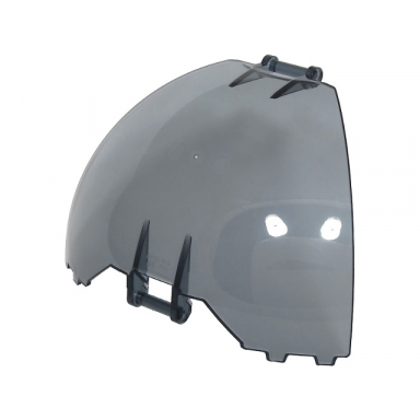 trans-black windscreen quarter dome bar handles at top and bottom