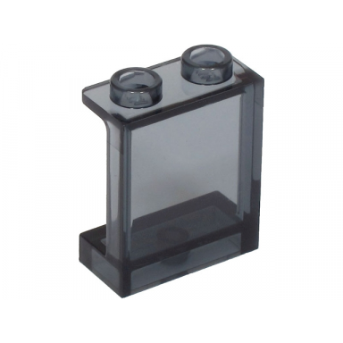 trans-black panel 1 x 2 x 2 with side supports - hollow studs