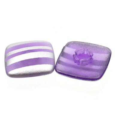 trans-medium purple clikits icon square 2 x 2 large with pin with silver stripes pattern