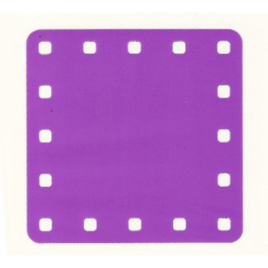 trans-medium purple clikits plastic square 14 1 2 x 14 1 2 with rounded corners and 16 holes