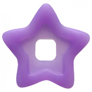 trans-medium purple clikits icon accent plastic star 3 5 8 x 3 5 8 with raised border