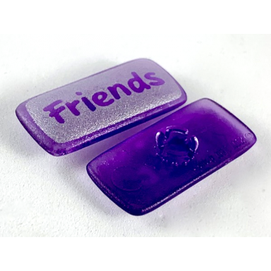 trans-medium purple clikits icon rectangle 3l with pin with friends on silver background pattern