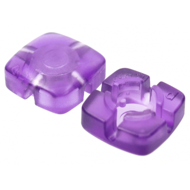 trans-medium purple clikits icon square 2 x 2 small with hole polished transparent colors only
