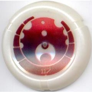 glow in dark opaque throwing disk with bionicle kanoka 117 ta-metru pattern