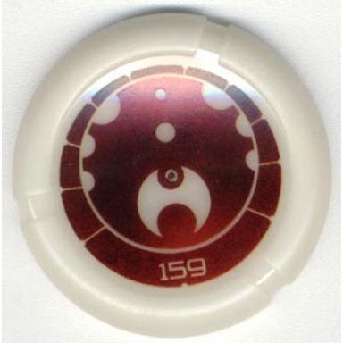 glow in dark opaque throwing disk with bionicle kanoka 159 ta-metru pattern