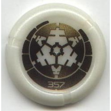glow in dark opaque throwing disk with bionicle kanoka 357 po-metru pattern