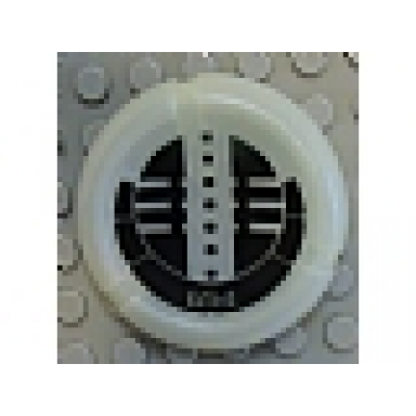 glow in dark opaque throwing disk with bionicle kanoka 654 onu-metru pattern