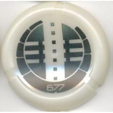 glow in dark opaque throwing disk with bionicle kanoka 677 onu-metru pattern