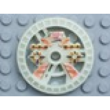 glow in dark opaque technic disk 5 x 5 - roborider talisman wheel blazooka mold with robot pattern
