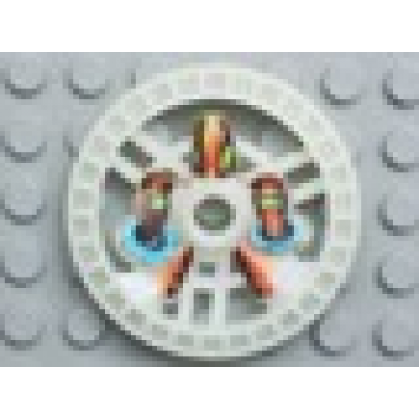 glow in dark opaque technic disk 5 x 5 - roborider talisman wheel twin saw mold with robot pattern