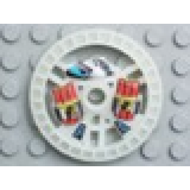 glow in dark opaque technic disk 5 x 5 - roborider talisman wheel dynamite mold with robot pattern
