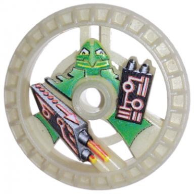 glow in dark opaque technic disk 5 x 5 - roborider talisman wheel laser mold with robot pattern