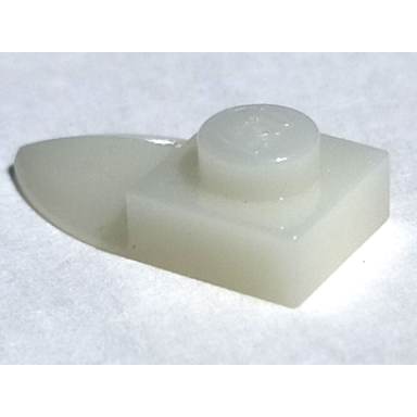 glow in dark opaque plate modified 1 x 1 with tooth horizontal