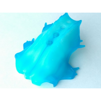 glow in dark opaque bionicle head barraki carapar with marbled trans-dark blue pattern
