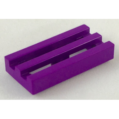 purple tile modified 1 x 2 grille with bottom groove