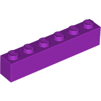 purple brick 1 x 6