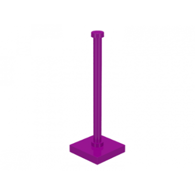 purple support 2 x 2 x 5 bar on tile base with solid stud and stop ring