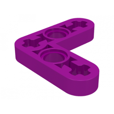 purple technic liftarm modified bent thin l-shape 3 x 3