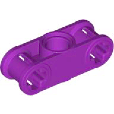 purple technic axle and pin connector perpendicular 3l with center pin hole