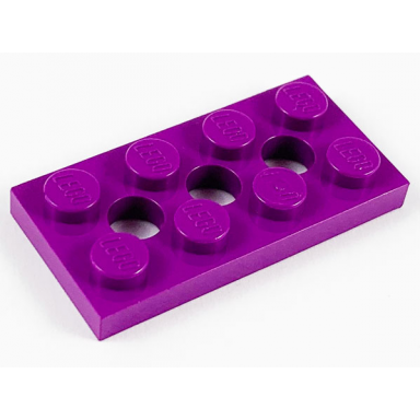 purple technic plate 2 x 4 with 3 holes
