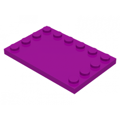 purple tile modified 4 x 6 with studs on edges