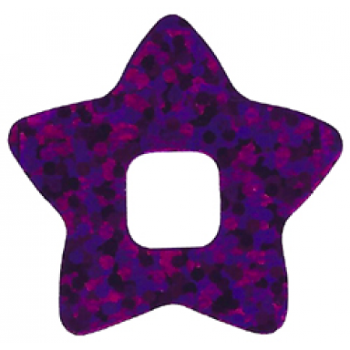 clikits icon accent paper star 3 1 4 x 3 1 4 with holographic overlapping circles pattern