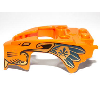 orange flywheel fairing lion shape with gold and blue feathers pattern