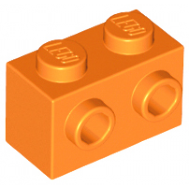 orange brick modified 1 x 2 with studs on 1 side