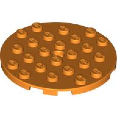 orange plate round 6 x 6 with hole