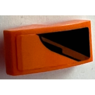 orange slope curved 2 x 1 x 2 3 with black triangle and dark orange stripe pattern model right side sticker - set 75880